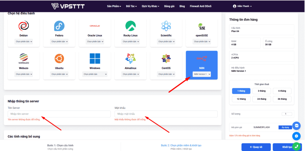 vps tích hợp n8n