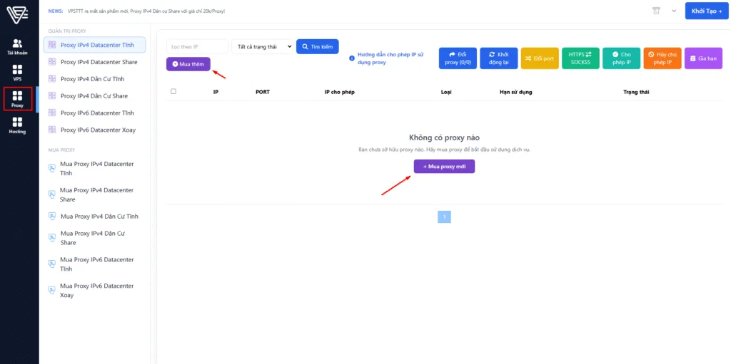 Minh họa Hướng dẫn mua proxy tại web