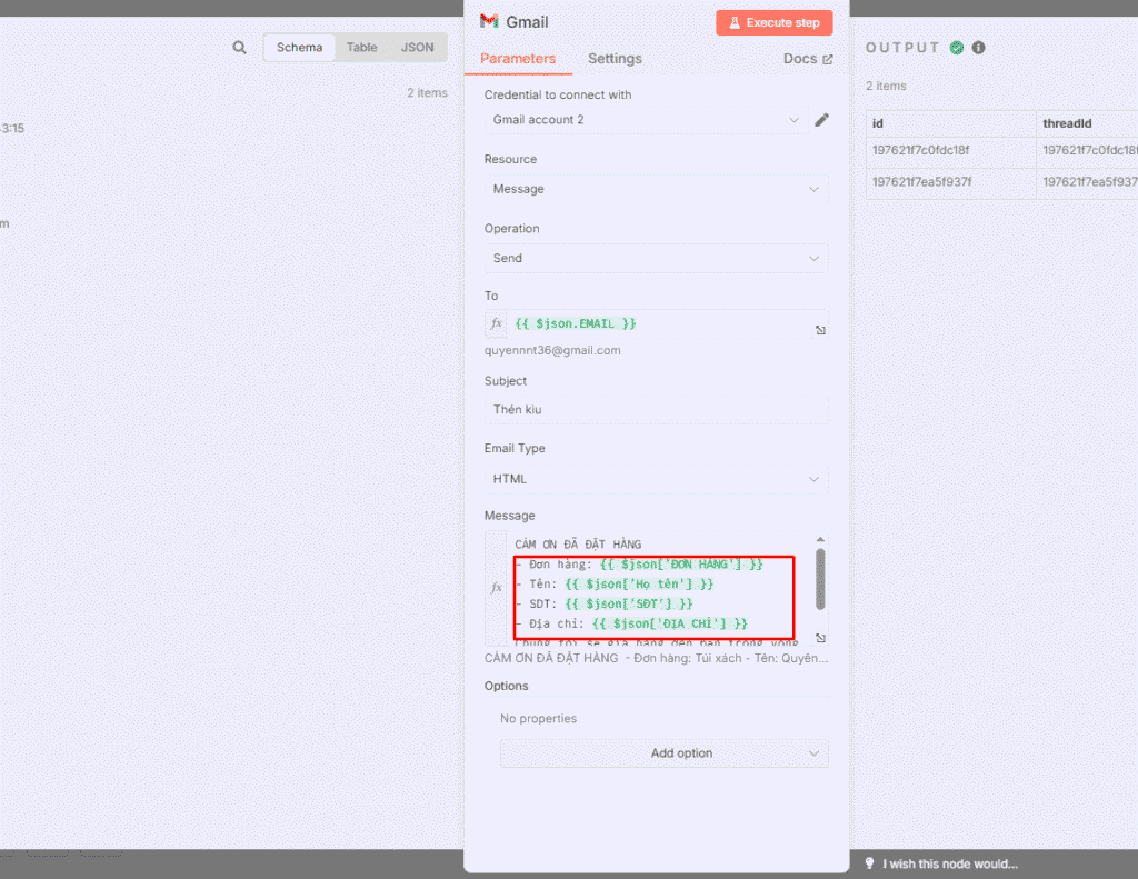 hướng dẫn tự động gửi mail bằng n8n
