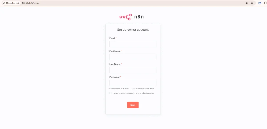 truy cập n8n