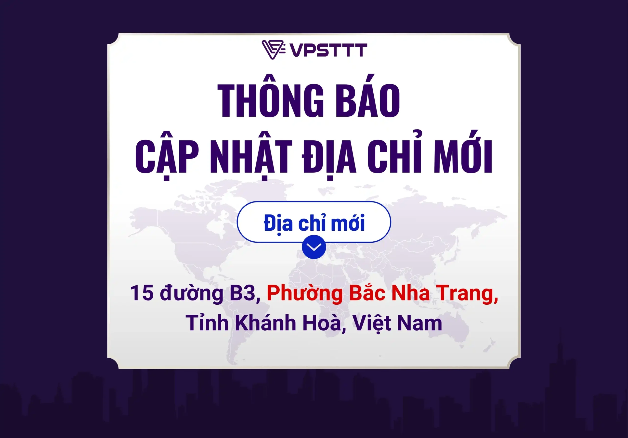 VPSTTT thông báo thay đổi địa chỉ công ty trên hợp đồng, hóa đơn và chứng từ liên quan