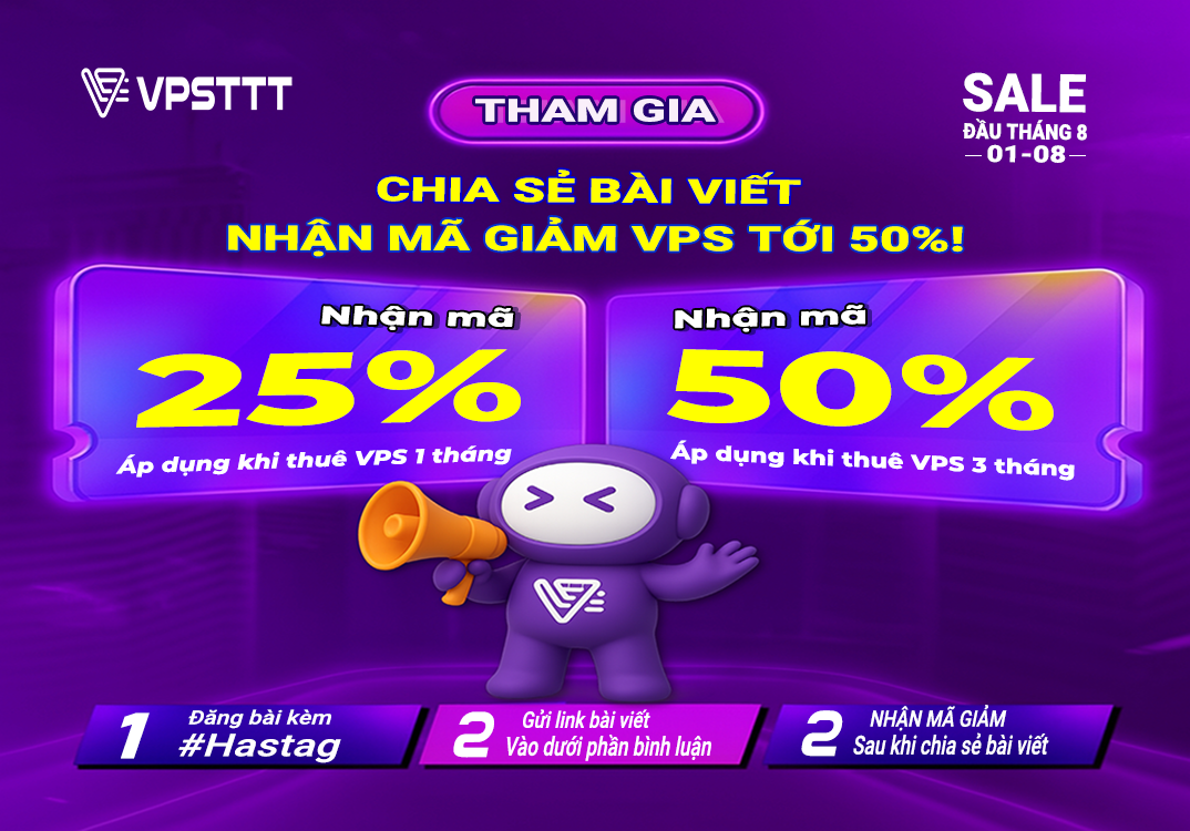 Chia sẻ bài viết - Nhận mã giảm giá VPS đến 50%!
