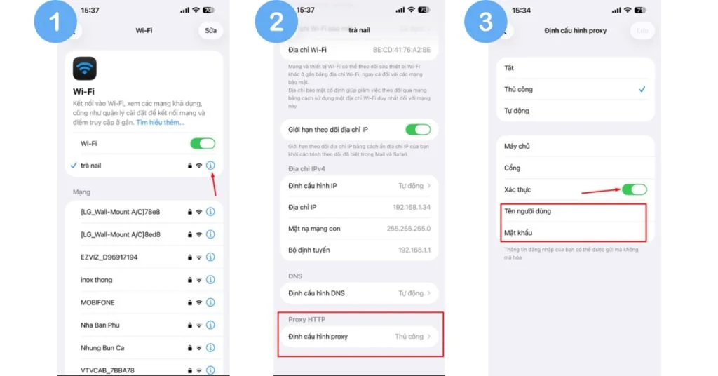 Minh họa Hướng dẫn cách cài Proxy cho điện thoại IOS