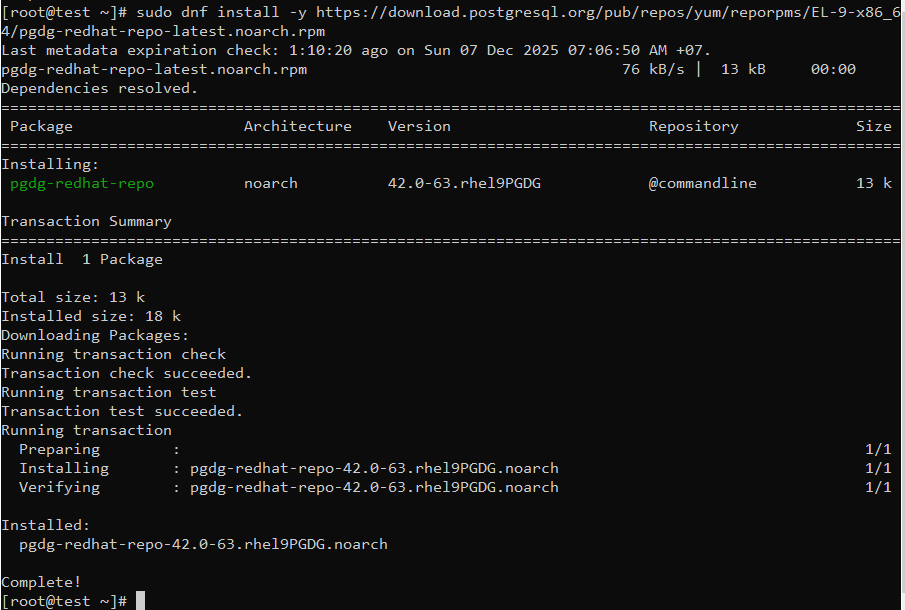 PostgreSQL trên AlmaLinux