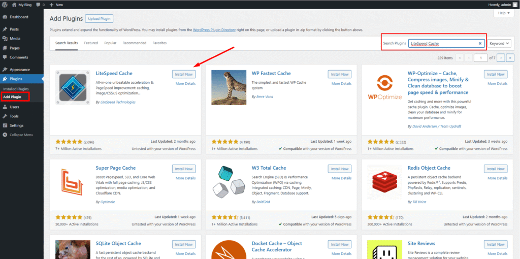 plugin litespeed cache