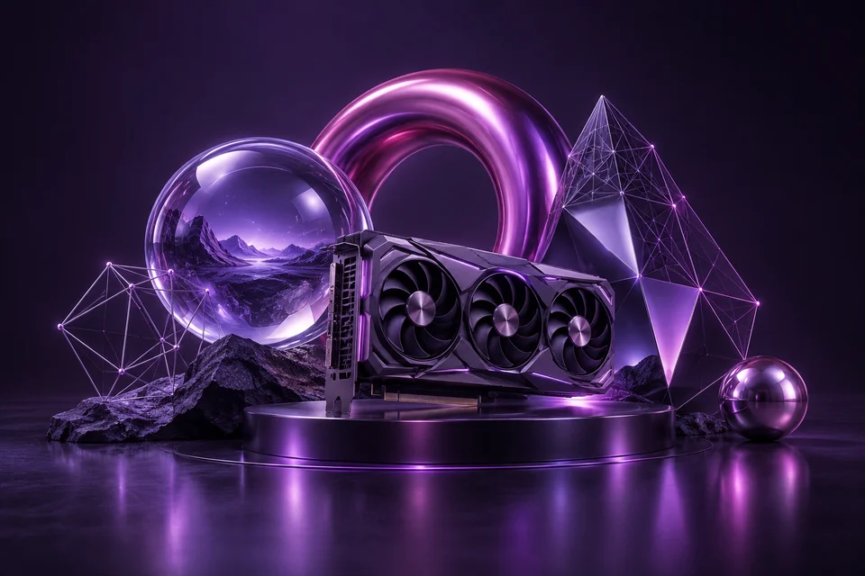 GPU và cảnh đồ họa 3D minh họa render