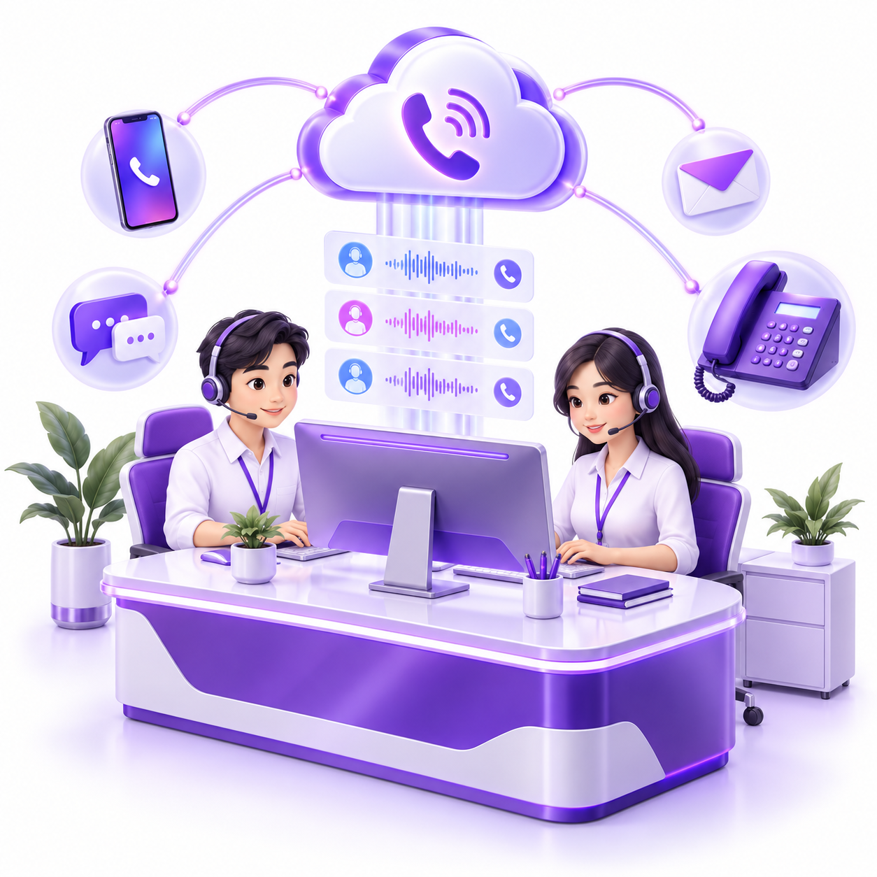 Minh họa mô hình tổng đài điện toán đám mây