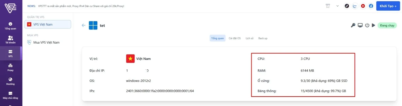 quản lý vps