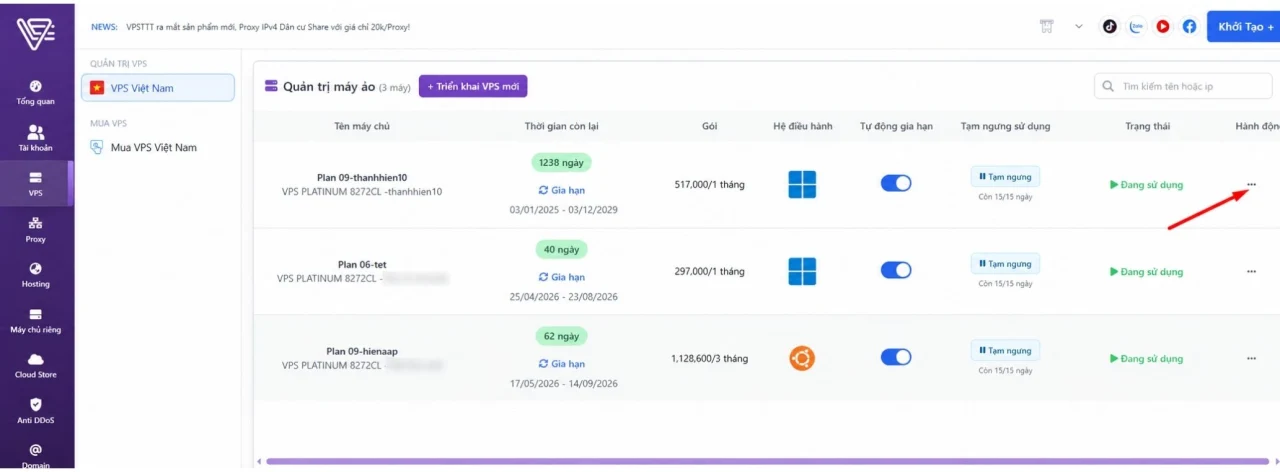 quản lý vps