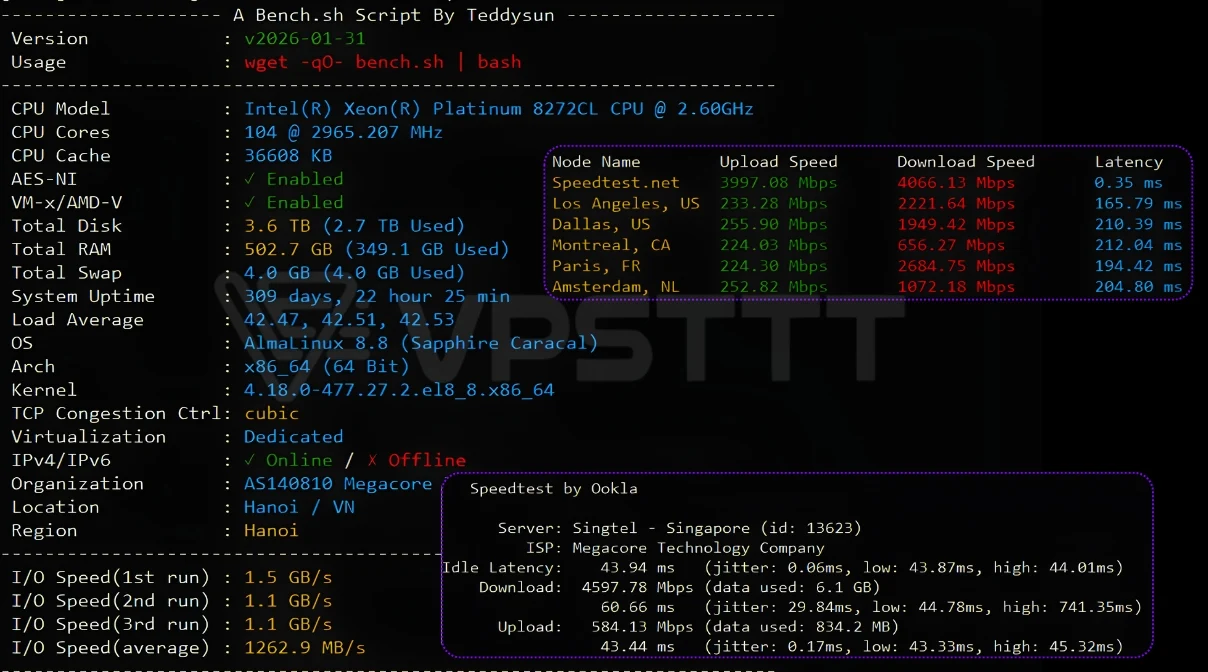 VPS management interface at VPSTTT