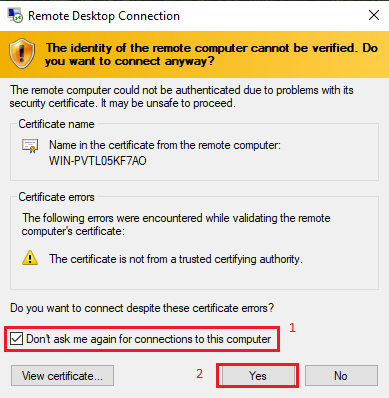 Remote Desktop Connection