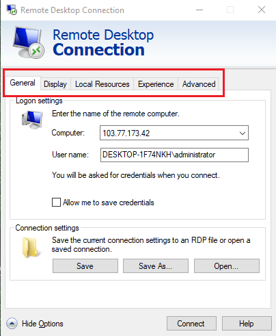 Remote Desktop Connection