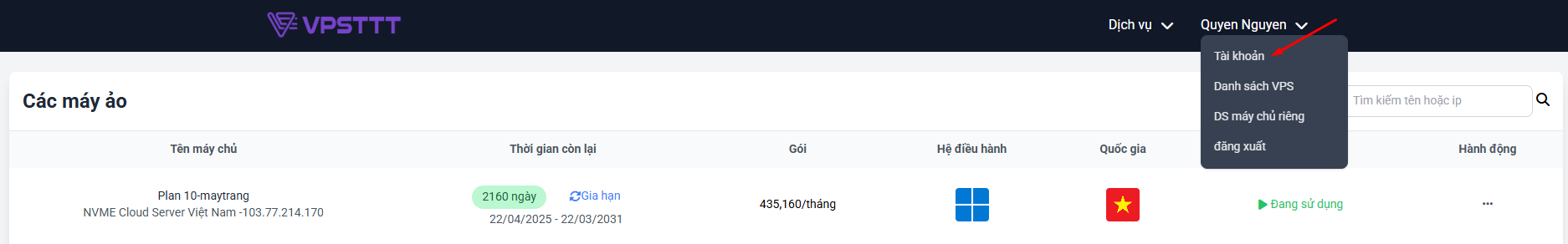 Quản lý VPS