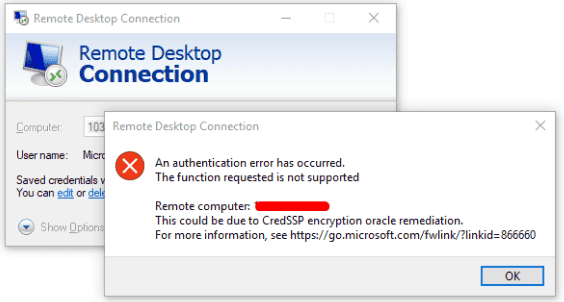Sửa lỗi CredSSP Desktop