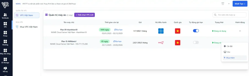 Hướng dẫn order VPS và gia hạn dịch vụ tại VPSTTT 2026 4 order