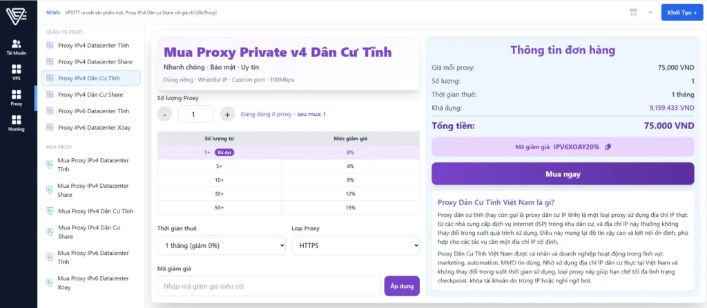 hướng dẫn mua proxy dân cư