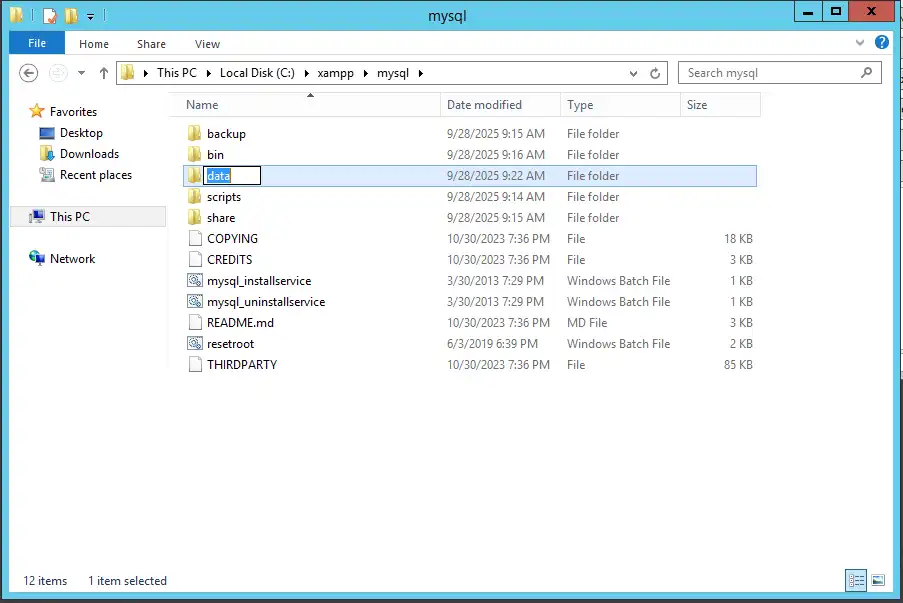 cách sửa lỗi msql trong xampp