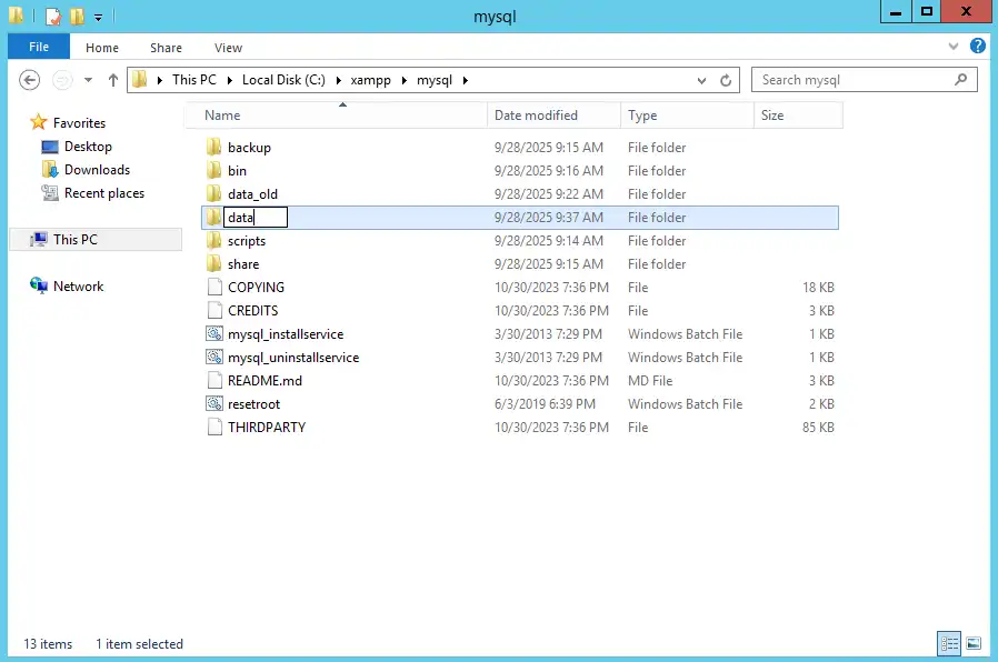 cách sửa lỗi msql trong xampp