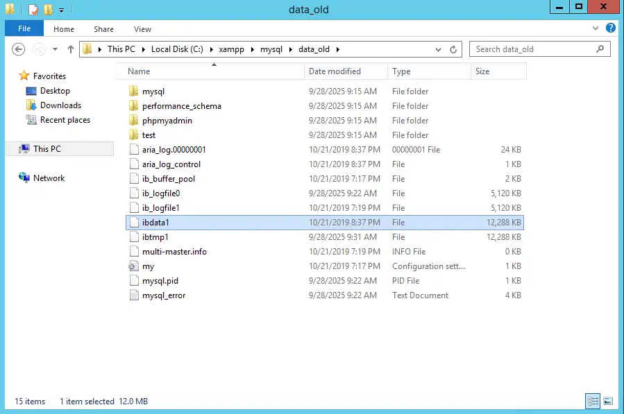 cách sửa lỗi msql trong xampp