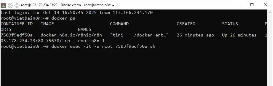 Hướng dẫn cài FFmpeg lên N8N bằng Docker 2 Hướng dẫn cài FFmpeg