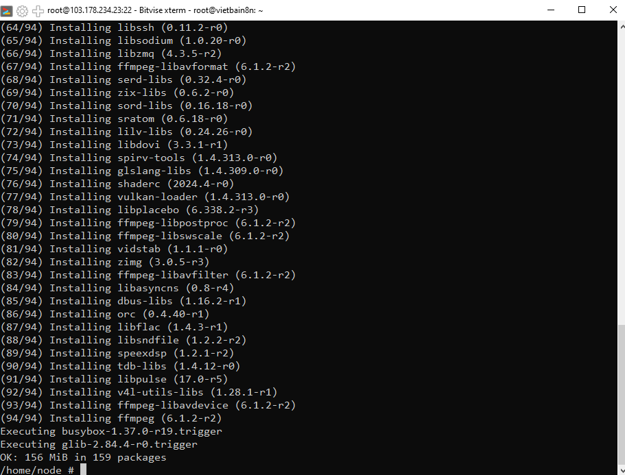 Hướng dẫn cài FFmpeg lên N8N bằng Docker 4 Hướng dẫn cài FFmpeg