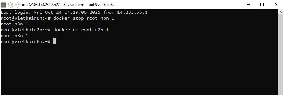 Hướng dẫn cập nhật phiên bản mới nhất của N8N 6 Cập nhật phiên bản N8N